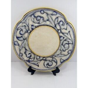 RARE Vietri Susanna Scalloped Platter 13” Vintage Italy Hand Painted  Stamped